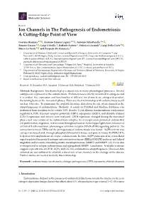 Ion Channels in the Pathogenesis of Endometriosis: a Cutting-Edge Point of View