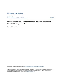 Must the Remedy at Law Be Inadequate Before a Constructive Trust Will Be Impressed?