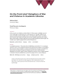 On the Front Line? Metaphors of War and Violence in Academic Libraries