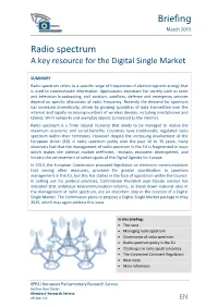 Radio Spectrum a Key Resource for the Digital Single Market