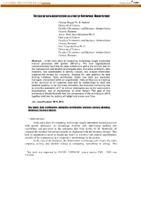 The Role of Data Architecture As a Part of Enterprise Architecture∗