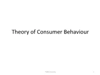Theory of Consumer Behaviour