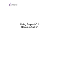 Using Emptoris 8 Reverse Auction