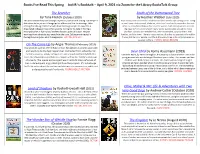 Books I've Read This Spring Jodi R.'S Booktalk – April 9, 2021 Via Zoom