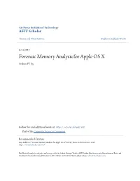 Forensic Memory Analysis for Apple OS X Andrew F