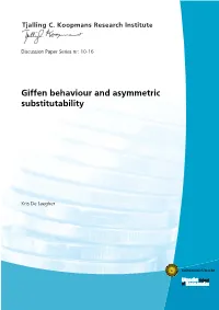 Giffen Behaviour and Asymmetric Substitutability*