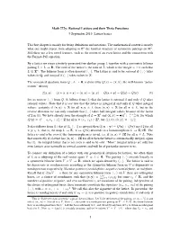Math 272Y: Rational Lattices and Their Theta Functions 9 September 2019: Lattice Basics