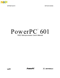 Powerpc 601 RISC Microprocessor Users Manual