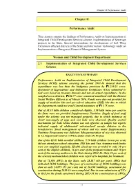 Chapter II Performance Audit Women and Child Development
