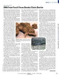 DNA from Fossil Feces Breaks Clovis Barrier