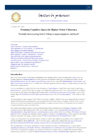 Framing Cognitive Space for Higher Order Coherence Toroidal Interweaving from I Ching to Supercomputers and Back? - /