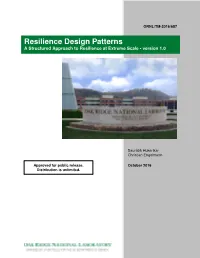Resilience Design Patterns a Structured Approach to Resilience at Extreme Scale - Version 1.0
