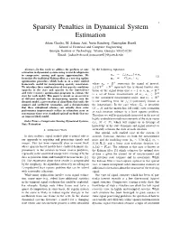 Sparse Penalties in Dynamical System Estimation