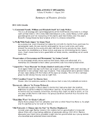 Summary of Feature Articles