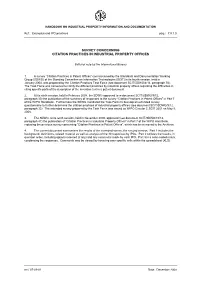 Survey Concerning Citation Practices in Industrial Property Offices