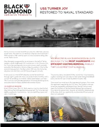 Uss Turner Joy Restored to Naval Standard