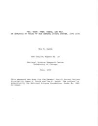 Who, What, When, Where, and Why: an Analysis of Usage of the General Social Survey, 1972-1995