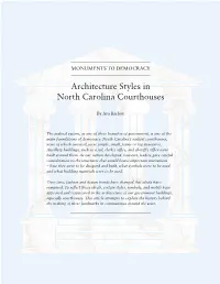 Brief History of Architecture in N.C. Courthouses