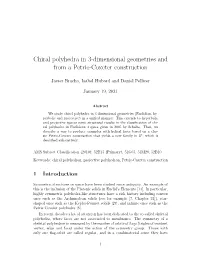 Chiral Polyhedra in 3-Dimensional Geometries and from a Petrie-Coxeter Construction