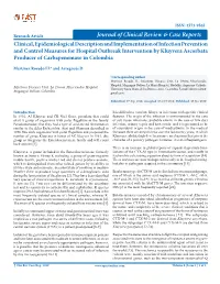 Clinical, Epidemiological Description and Implementation of Infection