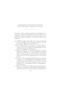 Glossary of Selected Japanese and Sanskrit Terms and Names