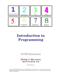 Introduction to Programming