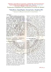 Noninvasive Estimation of Consciousness Level by Fft Method