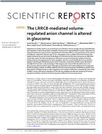 Regulated Anion Channel Is Altered in Glaucoma