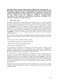 Report Formulated by the Board of Directors of Euskaltel, S.A