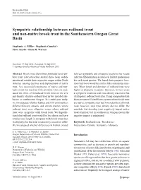 Sympatric Relationship Between Redband Trout and Non-Native Brook Trout in the Southeastern Oregon Great Basin