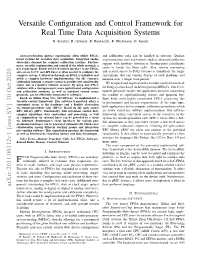 Versatile Configuration and Control Framework for Real Time Data Acquisition Systems