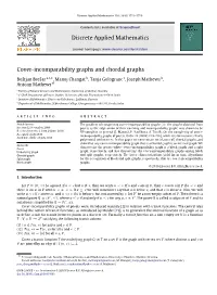 Cover-Incomparability Graphs and Chordal Graphs