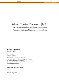 Document] Is It? Documentation and the Negotiation of Meaning Among Zimbabwean Migrants in Johannesburg