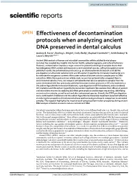 Effectiveness of Decontamination Protocols When Analyzing Ancient