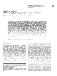 Enos-Uncoupling in Age-Related Erectile Dysfunction