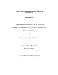 Entity Relationship Diagram Approach to Defining Cyber-Attacks Mehdi