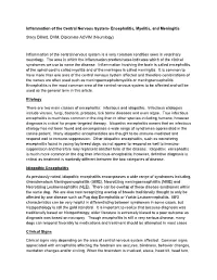 Inflammation of the Central Nervous System- Encephalitis, Myelitis, and Meningitis
