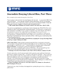 Journalists Denying Liberal Bias, Part Three