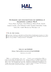 Mechanistic and Structural Basis for Inhibition of Thymidylate Synthase