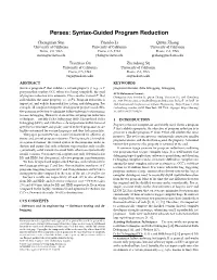 Perses: Syntax-Guided Program Reduction