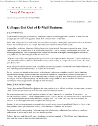 Print: Colleges Get out of E-Mail Business - Chronicle.Com
