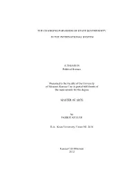 The Changing Paradigm of State Sovereignty in The