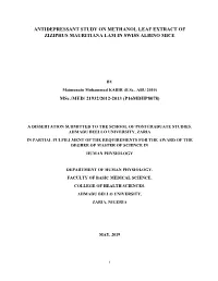 ANTIDEPRESSANT STUDY on METHANOL LEAF EXTRACT of .Pdf