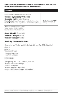 Programnotes Brahms Double