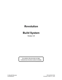 Revolution Build System Revolution SDK