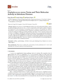 Staphylococcus Aureus Toxins and Their Molecular Activity in Infectious Diseases