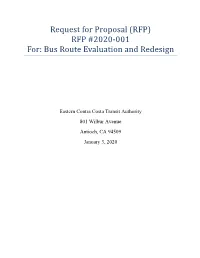 RFP #2020-001 For: Bus Route Evaluation and Redesign