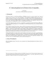 B. Uniform Regulation for the Method of Sale of Commodities