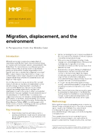 Migration, Displacement, and the Environment