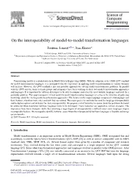 On the Interoperability of Model-To-Model Transformation Languages